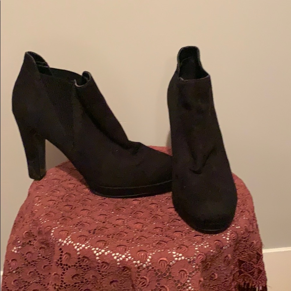 Black, suede heels